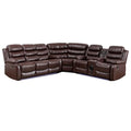 White PU Leather L-Shaped 9 Seater Reclining Sectional Sofa with LED Light T825683