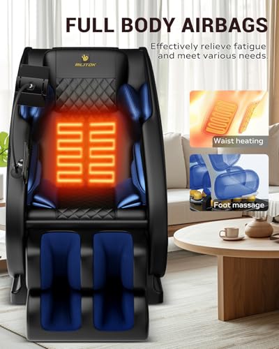 Black Faux Leather Full Body Massage Chair Recliner with Heat Therapy E27158