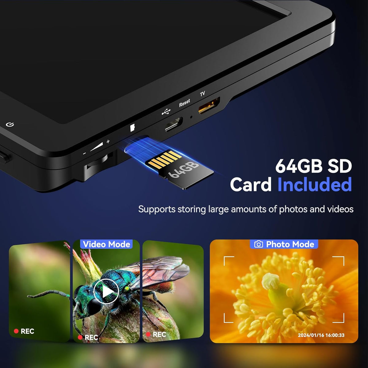10.1" HD IPS HDMI Digital Microscope 1500X 20MP Coin Microscope with Screen F46867