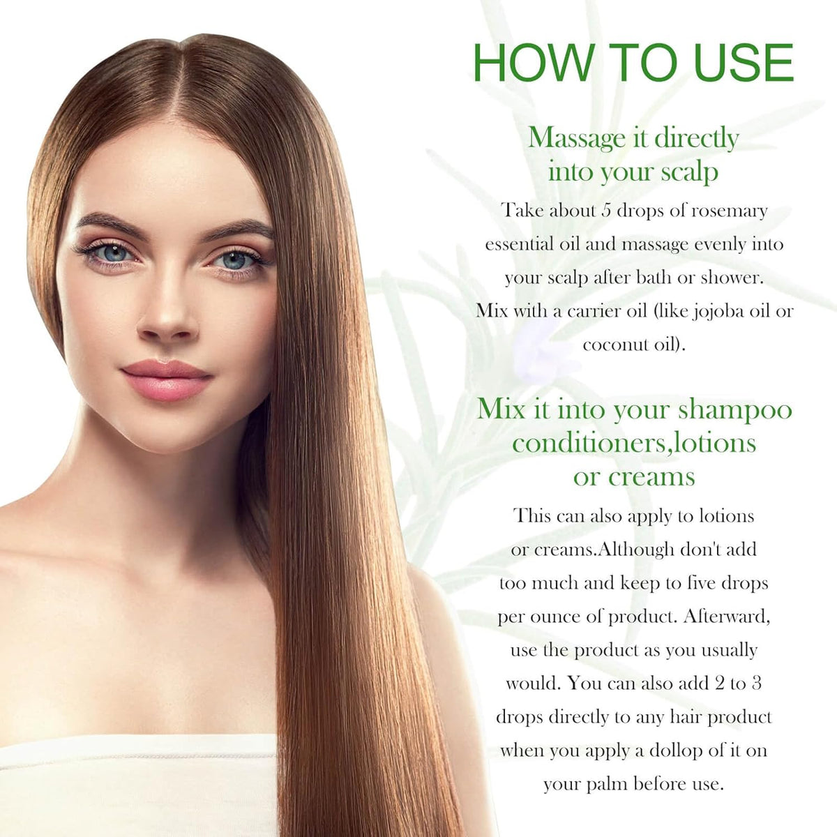 100% Pure Organic Rosemary Essential Oil for Hair K1102