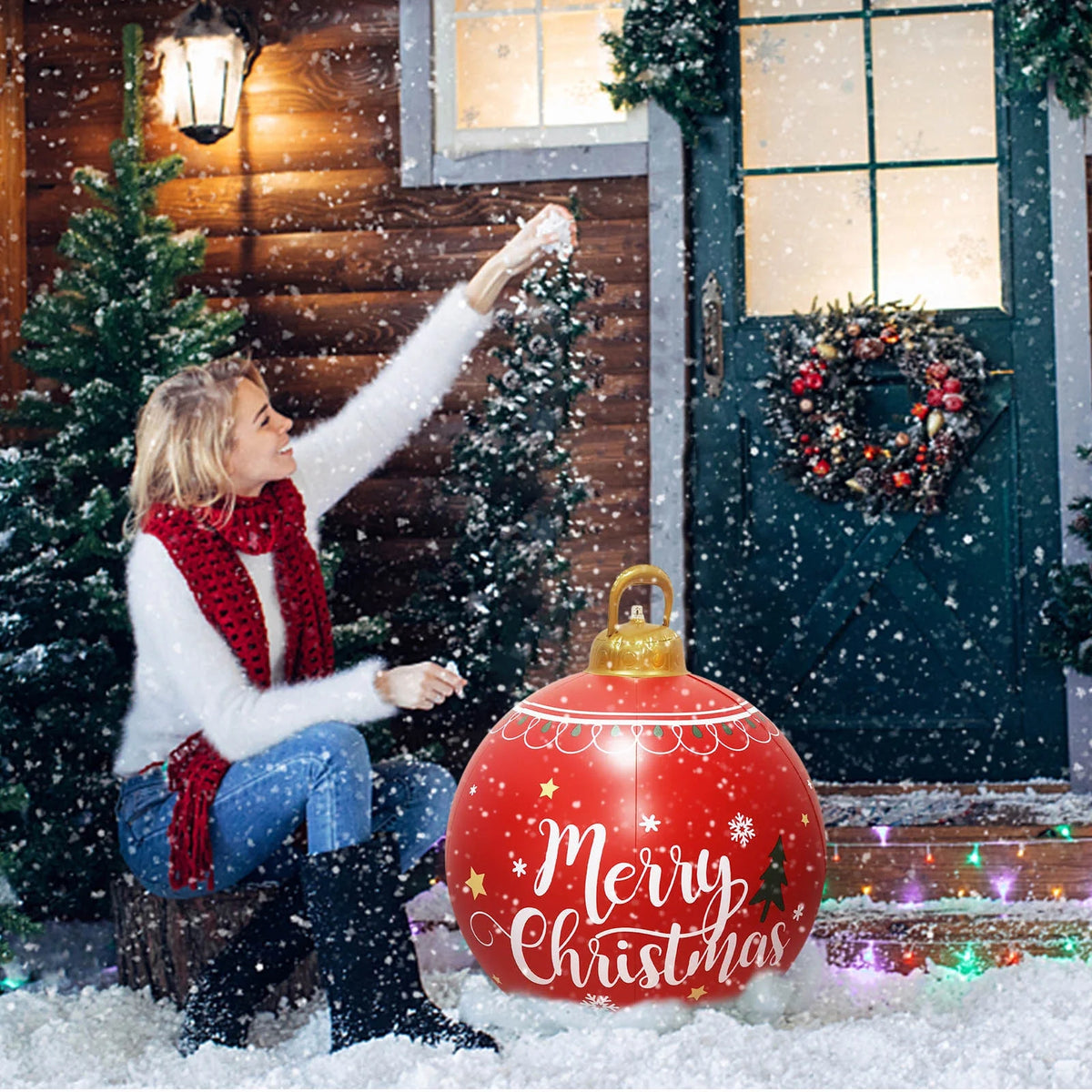 24 Inch Giant PVC Inflatable Christmas Ball Ornaments Q2086