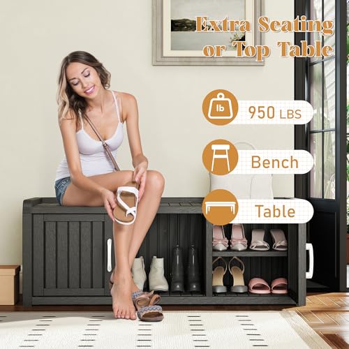 Waterproof UV-Resistant Shoe Storage Cabinet with 2 Doors C65169