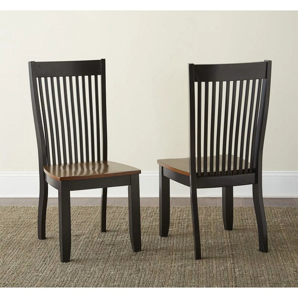 Farmhouse Style Solid Wood Dining Chair Set of 2 Dark Oak J876465