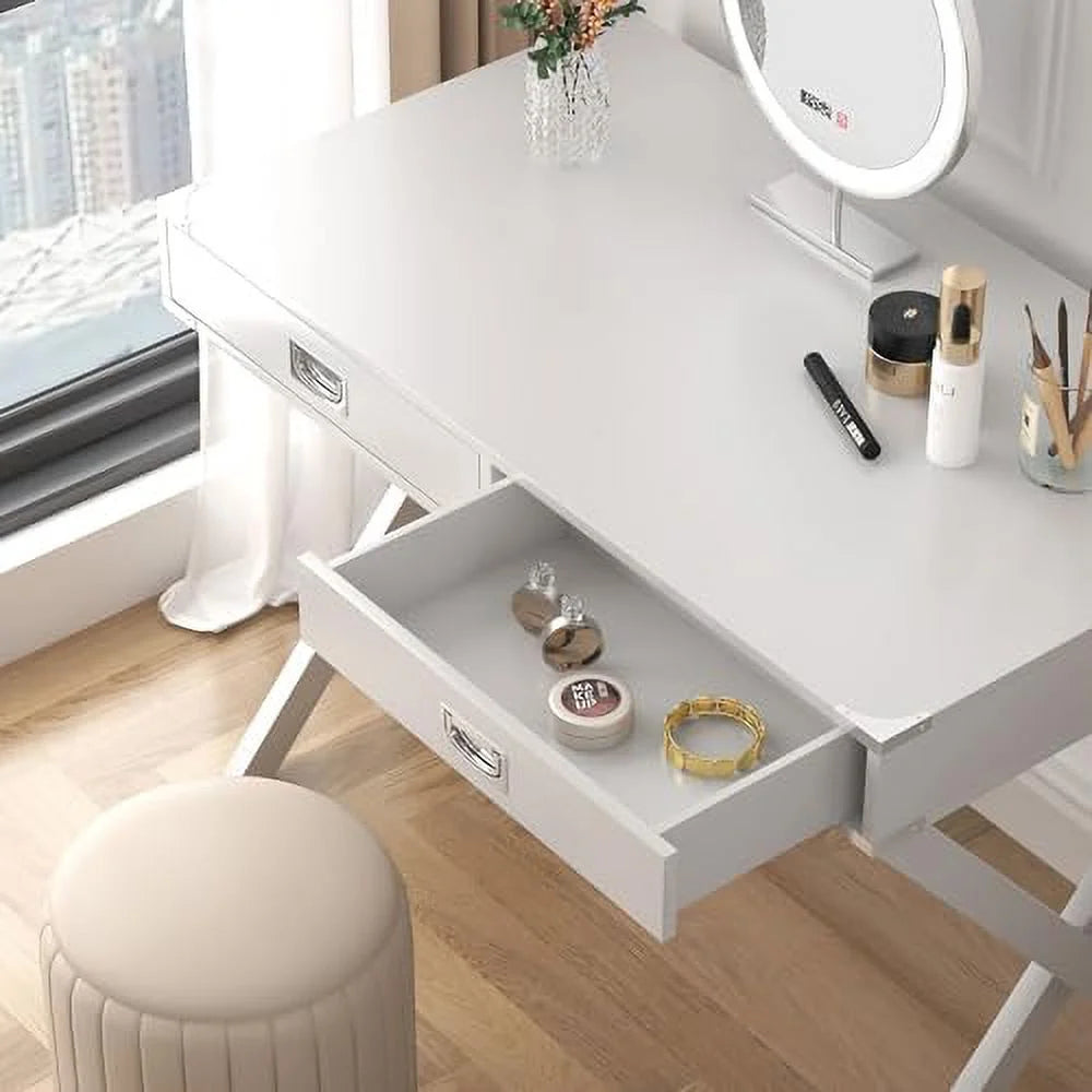 Small White Computer Desk with Drawer G9403
