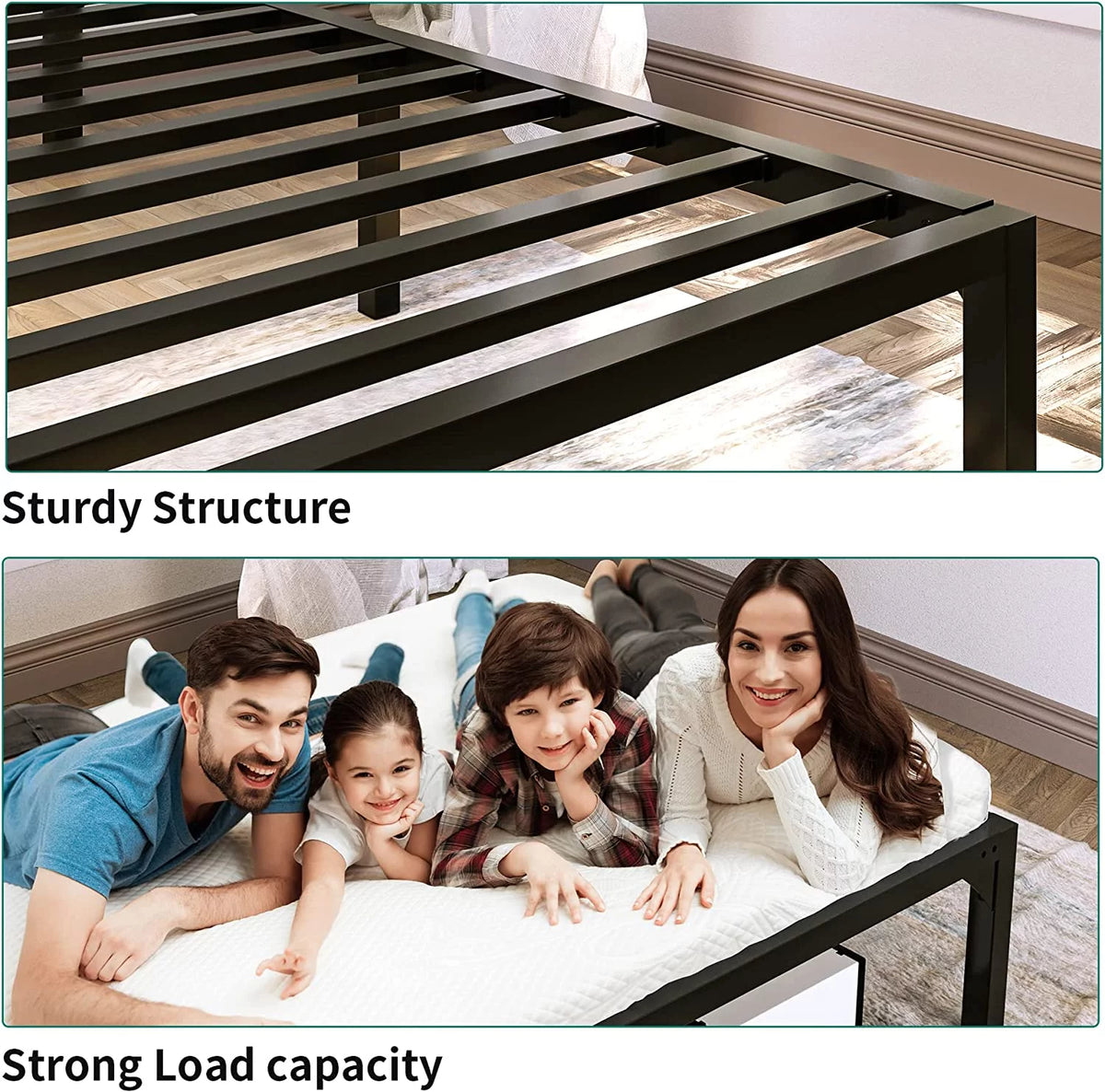 Twin Size Black Metal Bed Frame with Headboard G6069