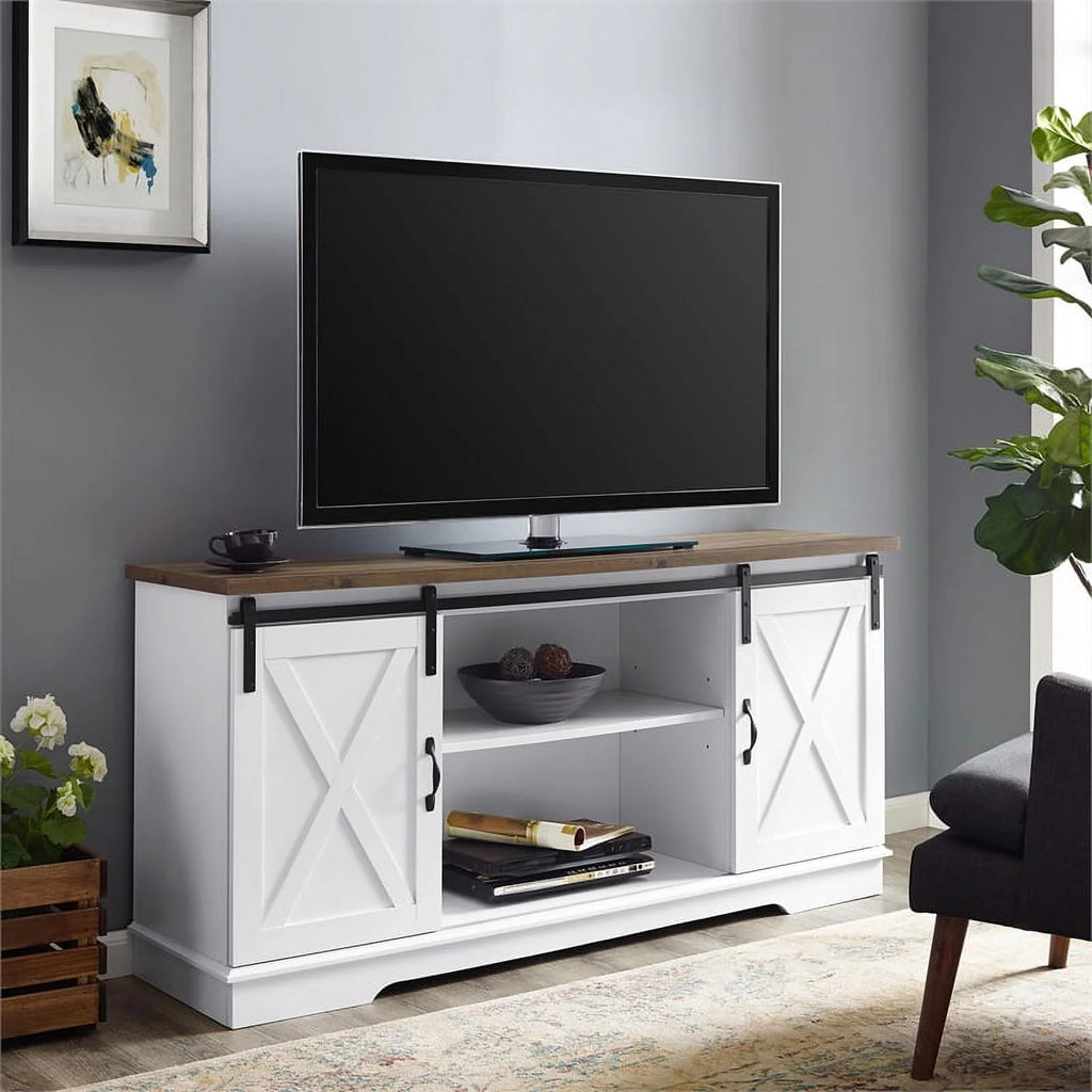 Modern Wood TV Stand up to 58" Solid White Z465