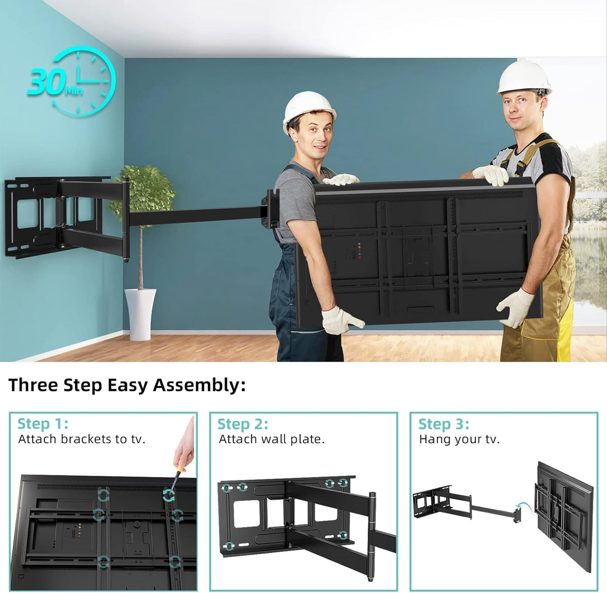 Full Motion TV Wall Mount Bracket for 42-80 inch TVs U55286