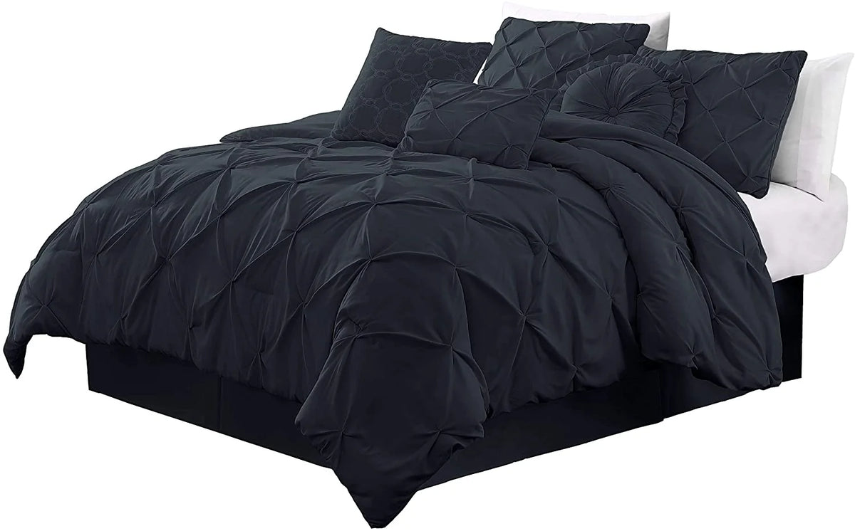 7-Piece Pintuck Comforter Set, Queen, Shadow Gray S27397