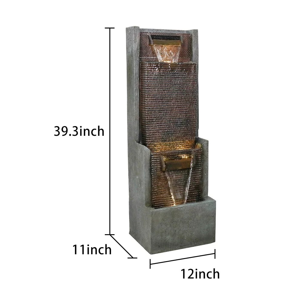 39.3-Inch Indoor Water Fountain with LED Lights X9281