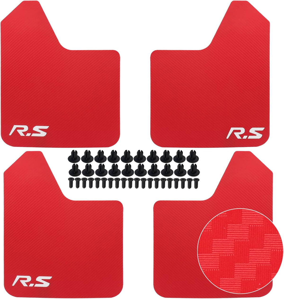 Red Universal Mud Flaps with Hardware Pack of 2 S470