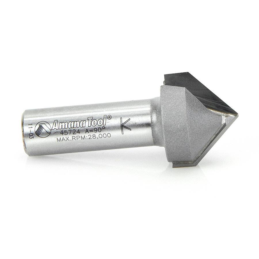 Carbide Tipped V-Groove 90 Deg x 1 inch Dia Router Bit L934