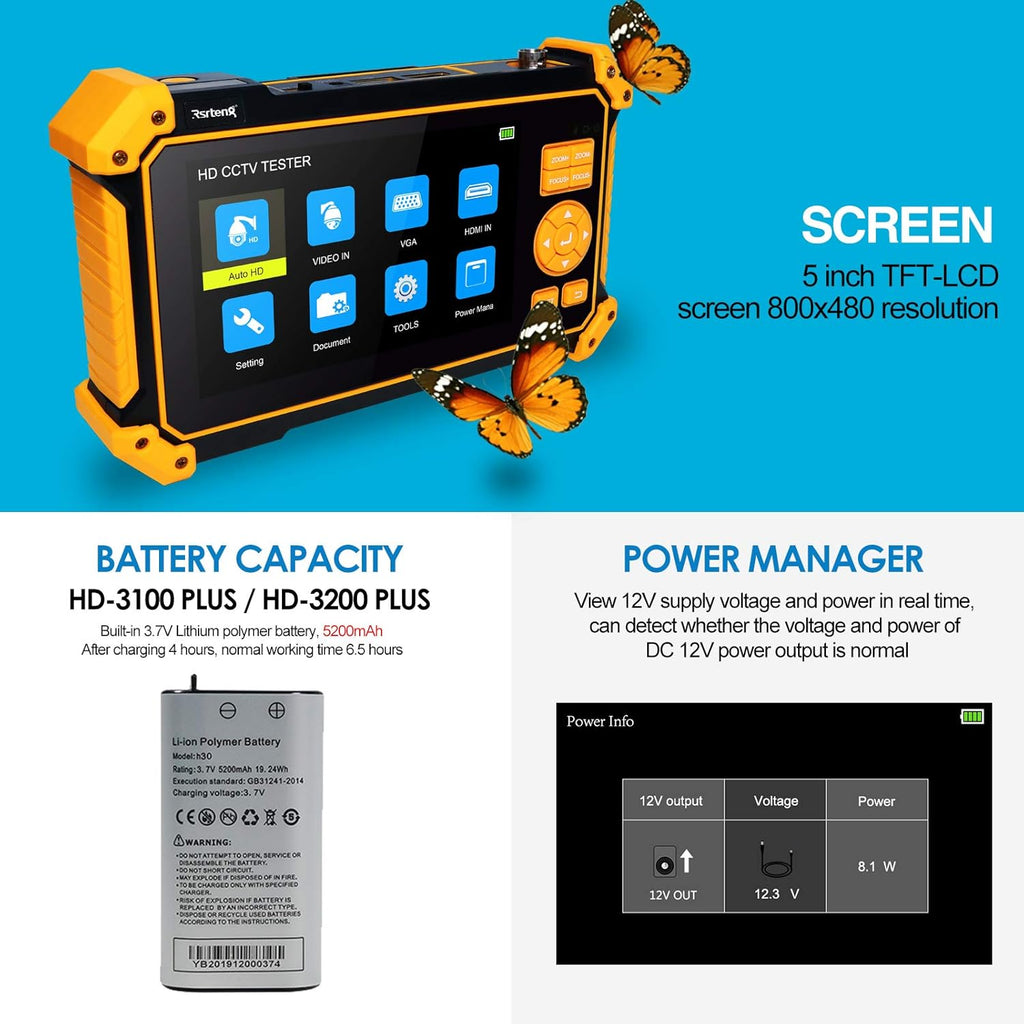5 inch TFT-LCD CCTV Tester Monitor V553