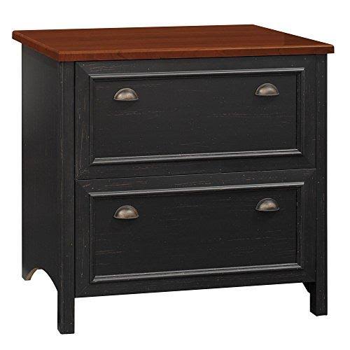 Antique Black and Cherry Lateral File Cabinet U1771