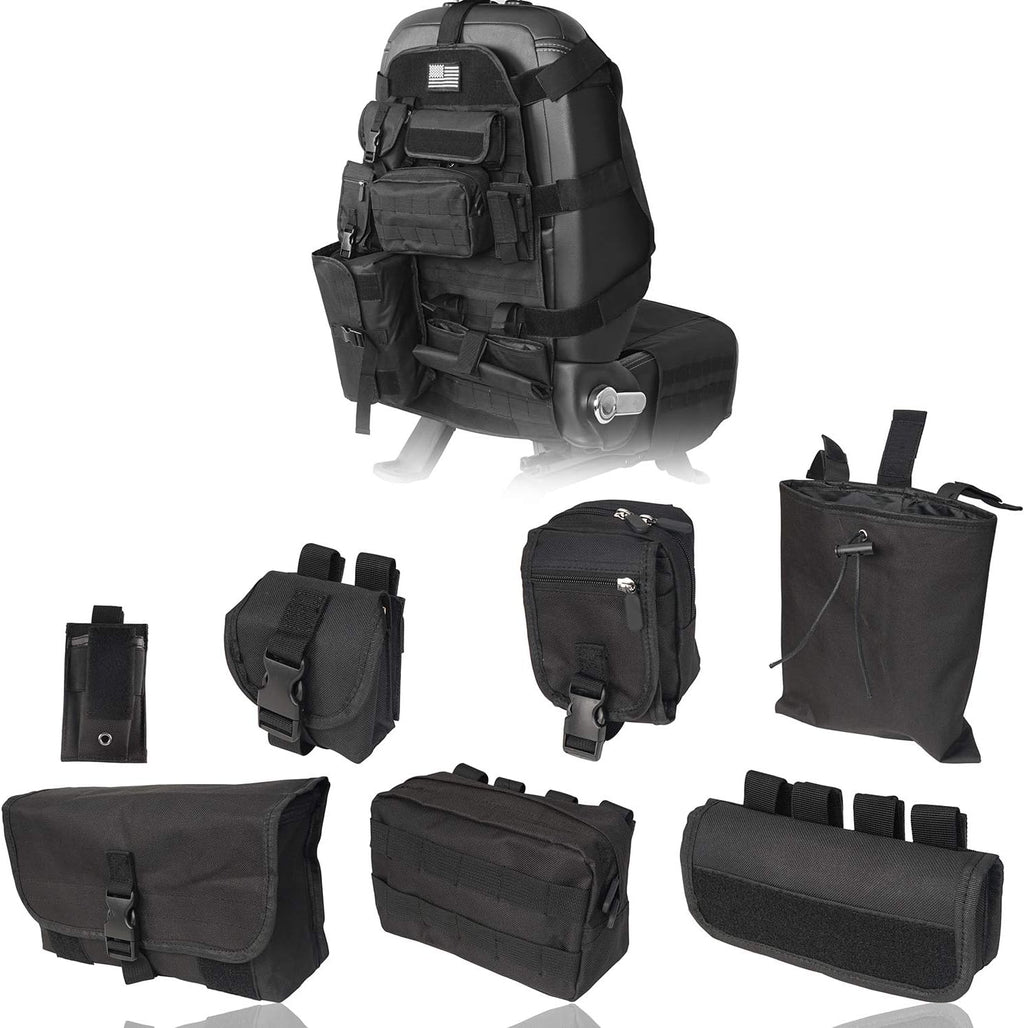 Tactical Seat Organizer with Storage Bag Multi Pocket Molle Pouch P713856