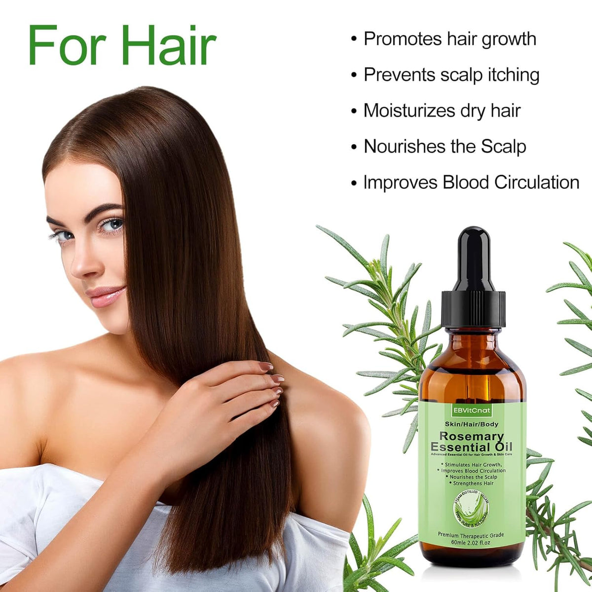 100% Pure Organic Rosemary Essential Oil for Hair K1102