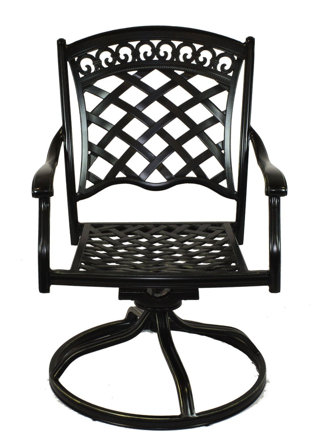 Black Cast Aluminum Outdoor Swivel Rockers - Set of 2 N574311