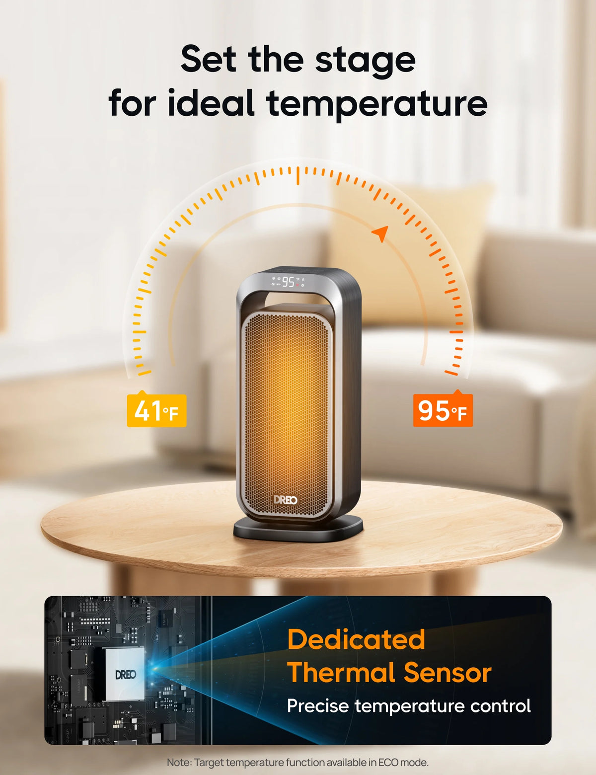 Portable Electric Ceramic Space Heater with Remote F79496