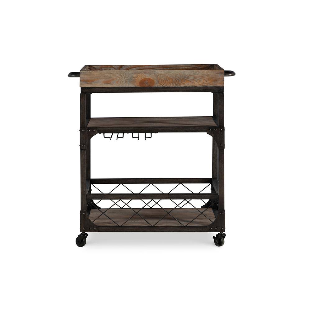 Brown Rustic Rectangle Bar Cart T837557