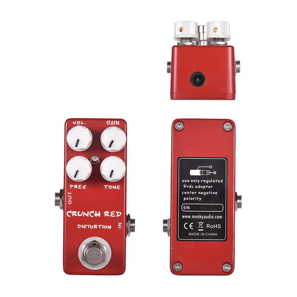 CRUNCH RED Distortion Guitar Effect Pedal S3628