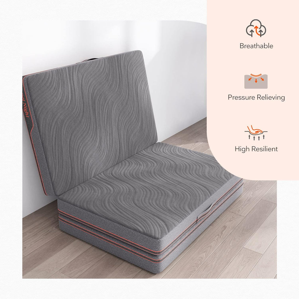 Folding Mattress Twin XL Size 4-Inch with Carry Bag H2108