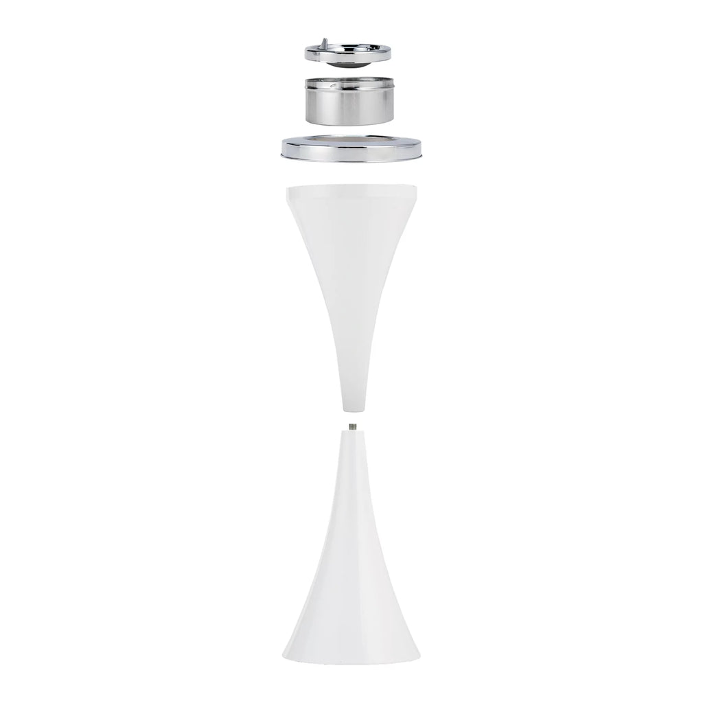 Steel Vintage Floor Standing Cigar Ashtray with Lid White V577