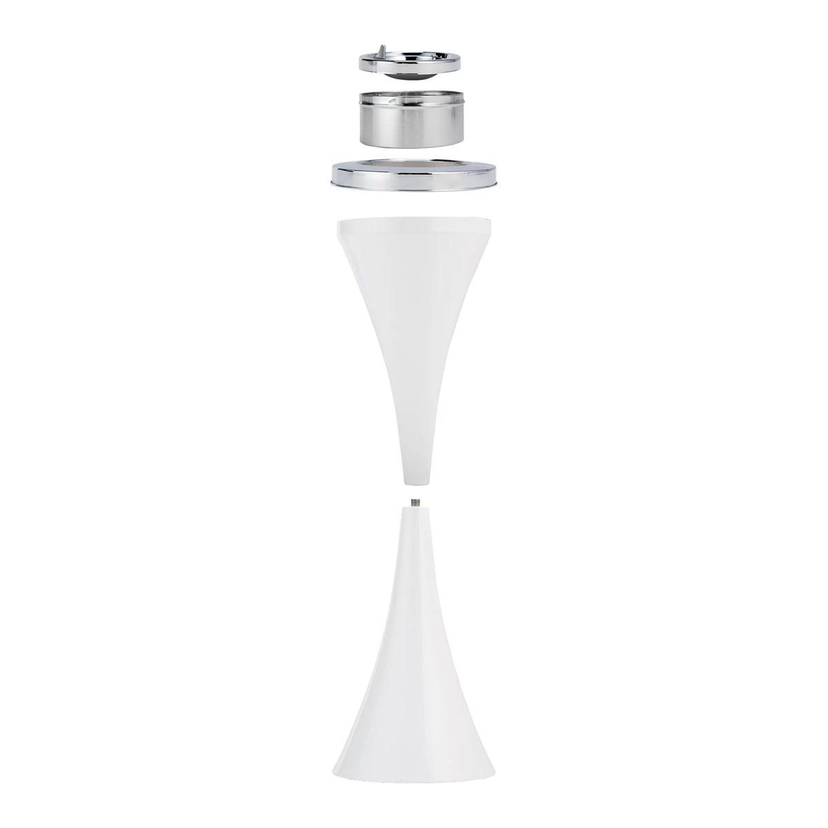 Steel Vintage Floor Standing Cigar Ashtray with Lid White V577