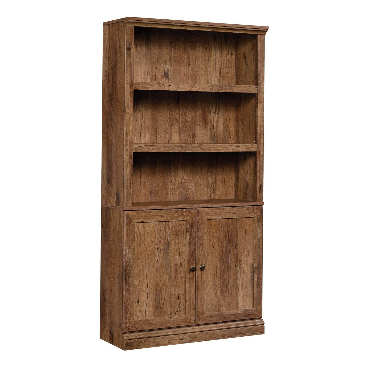 5-Shelf Bookcase with Doors in Vintage Oak E14240