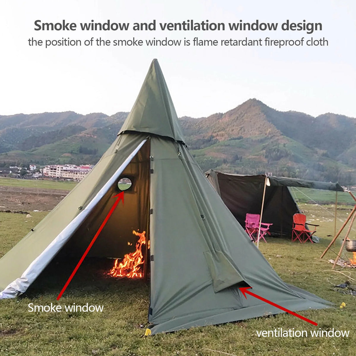 Pyramid Tent 4-Season Portable 2 People 7.2ft Height M84511