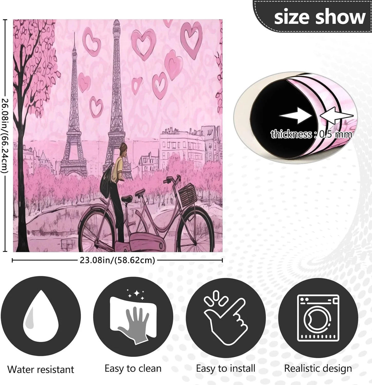 Pink Magnetic Dishwasher Sticker 23x26in G738240