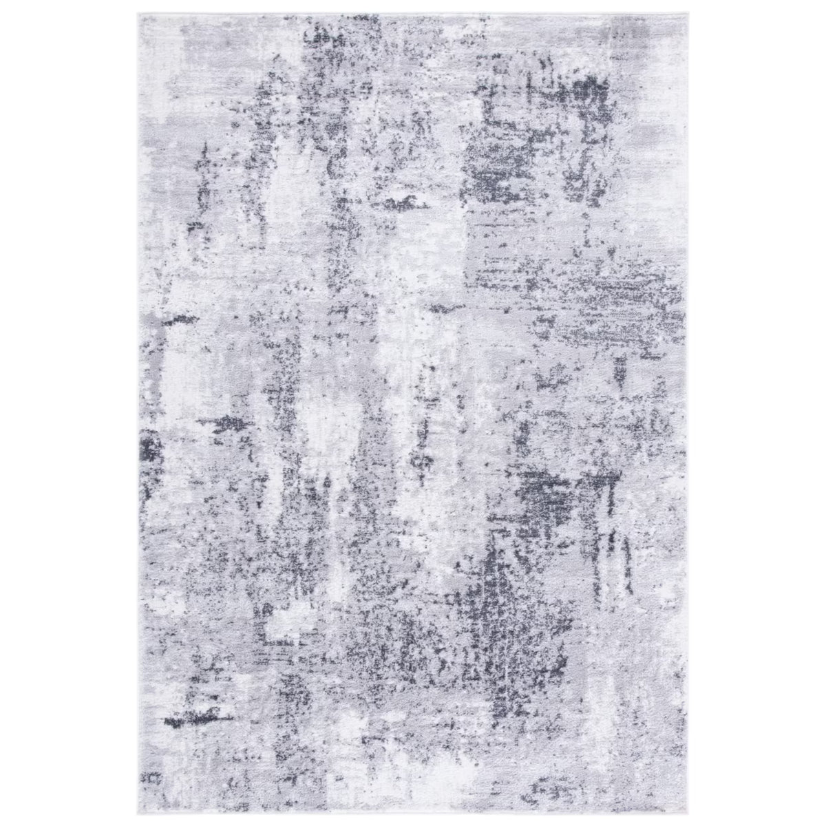 Distressed Marble Area Rug, Grey/Ivory, 5'3" x 7'6" Q85425