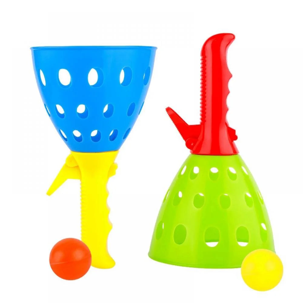 Pop-Pass-Catch Ball Game with 2 Catch Launcher Baskets and 4 Balls J8524