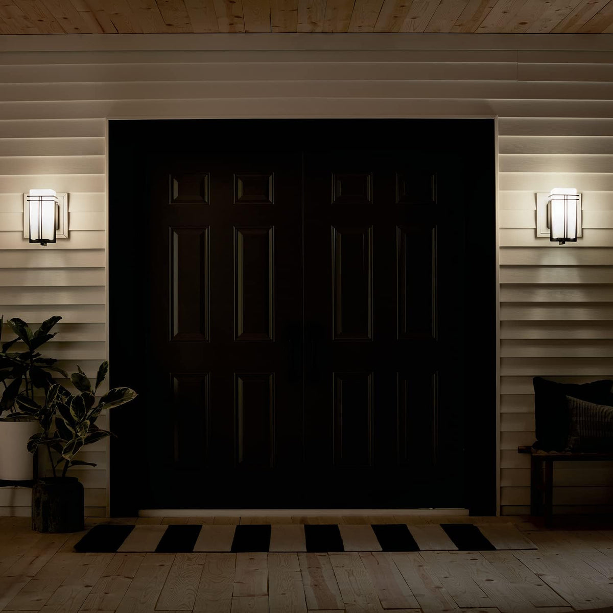1 Light Black Outdoor Wall Light J3319