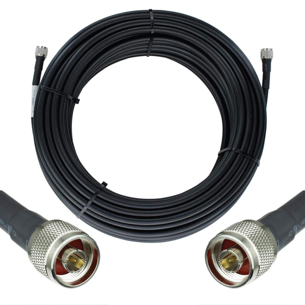 Heavy Duty Ultra Low Loss 50ohm Coaxial Cable 100ft N Male to N Male Black P606386