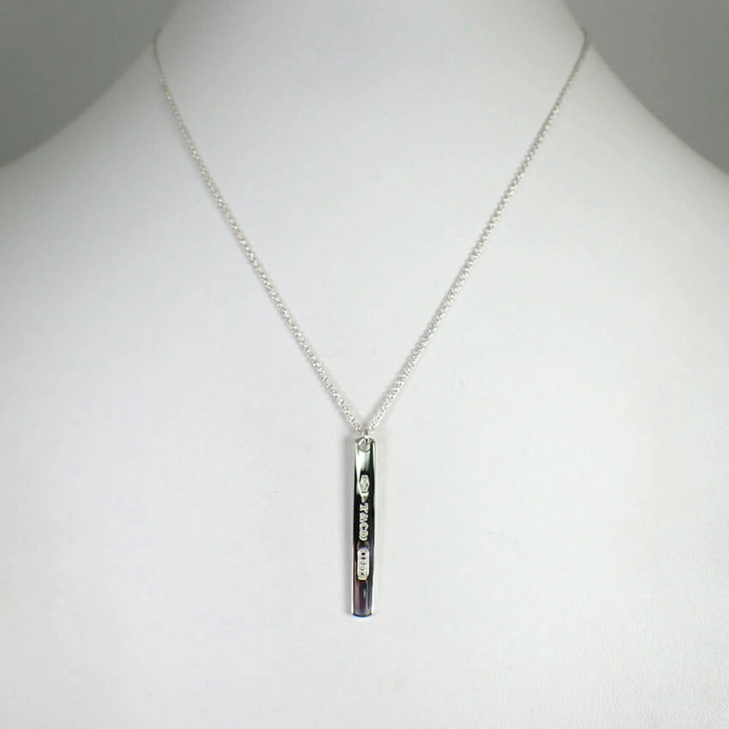 925 Silver Bar Pendant Necklace E94137