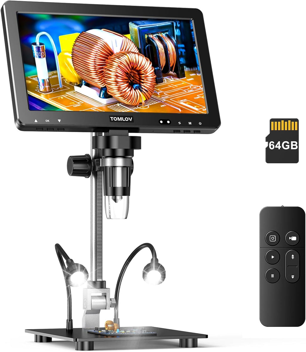 10.1" HD IPS HDMI Digital Microscope 1500X 20MP Coin Microscope with Screen F46867