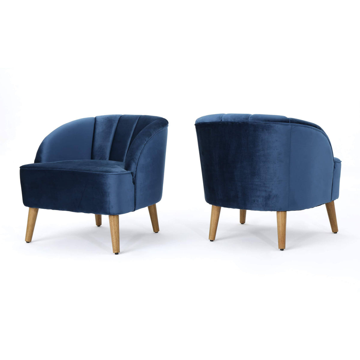 Modern Velvet Club Chairs, Set of 2, Cobalt Blue U144