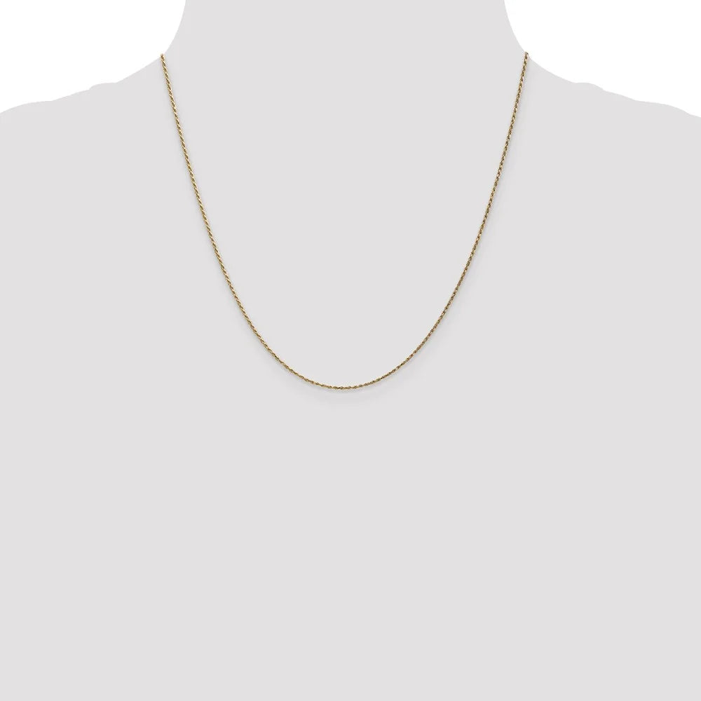 14kt Yellow Gold Diamond Cut Rope Chain 20 inch Lobster Clasp I888