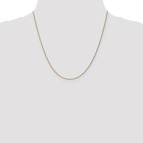 14kt Yellow Gold Diamond Cut Rope Chain 20 inch Lobster Clasp I888