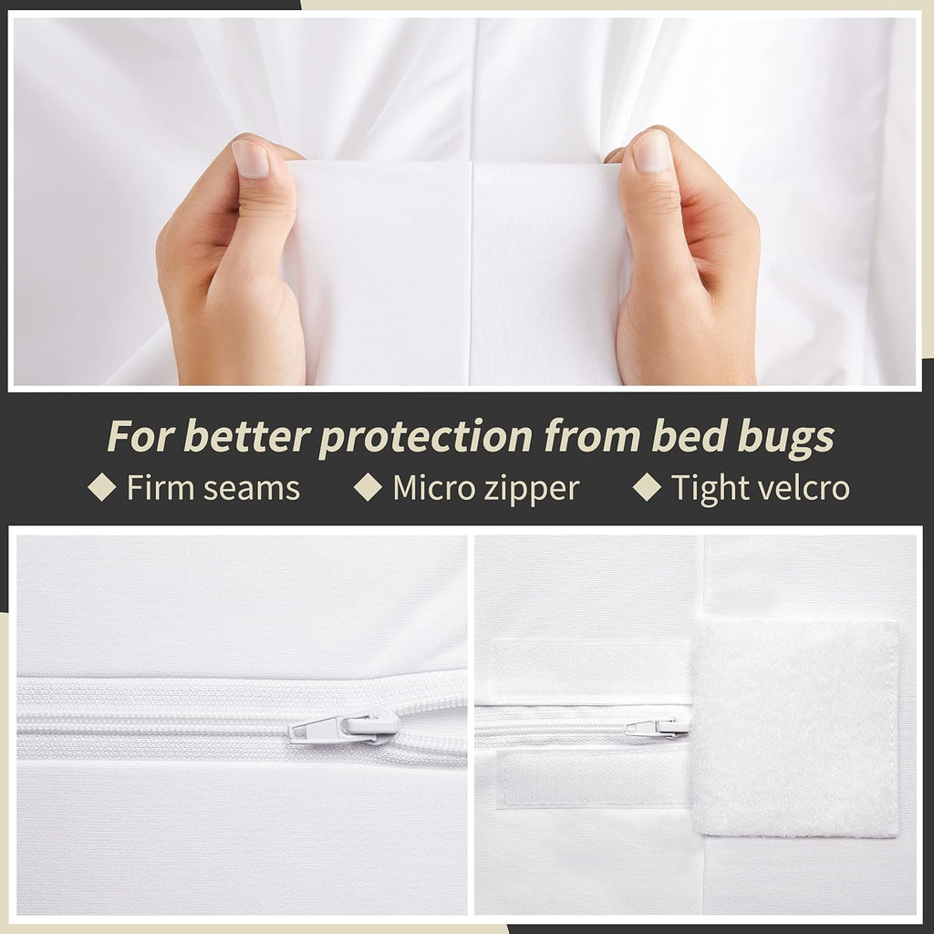 Queen 6 Sides Waterproof Cotton Terry Mattress Encasement with Zipper I15478