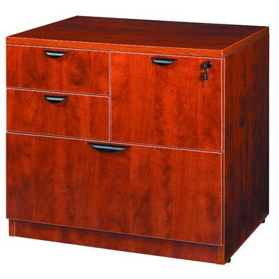 Cherry 4-Drawer Lateral Filing Cabinet Q26369