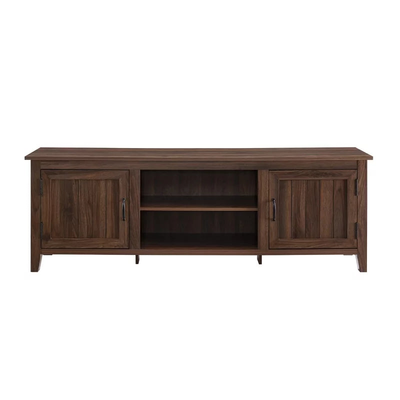 Simple Modern Wood TV Stand up to 78" Dark Walnut R455669