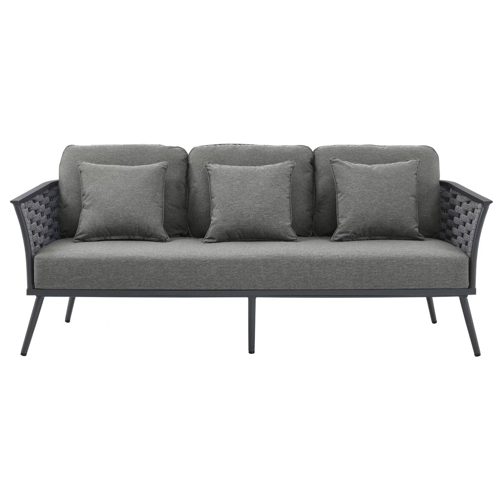 Grey Aluminum Fabric Lounge Sofa V8306