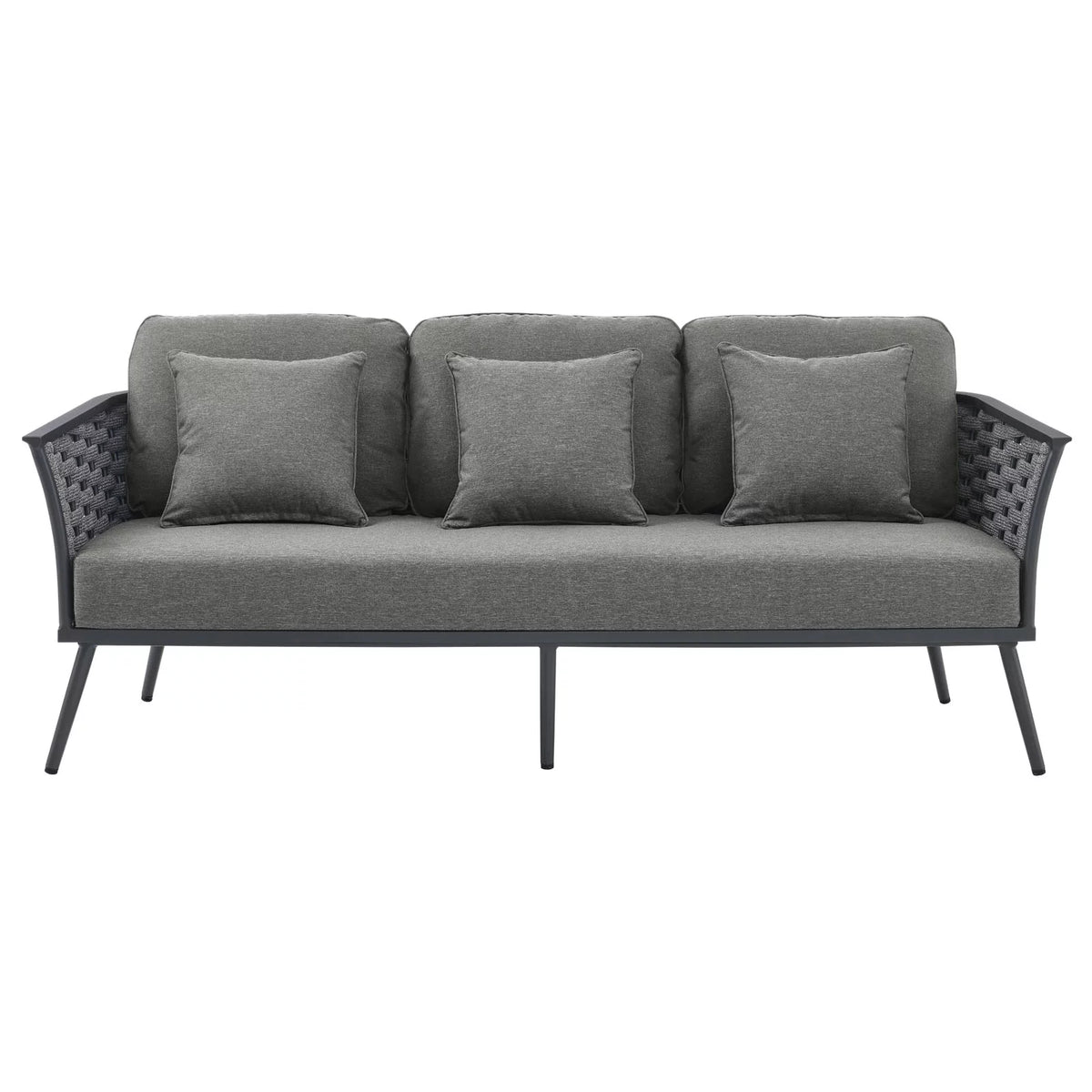 Grey Aluminum Fabric Lounge Sofa V8306