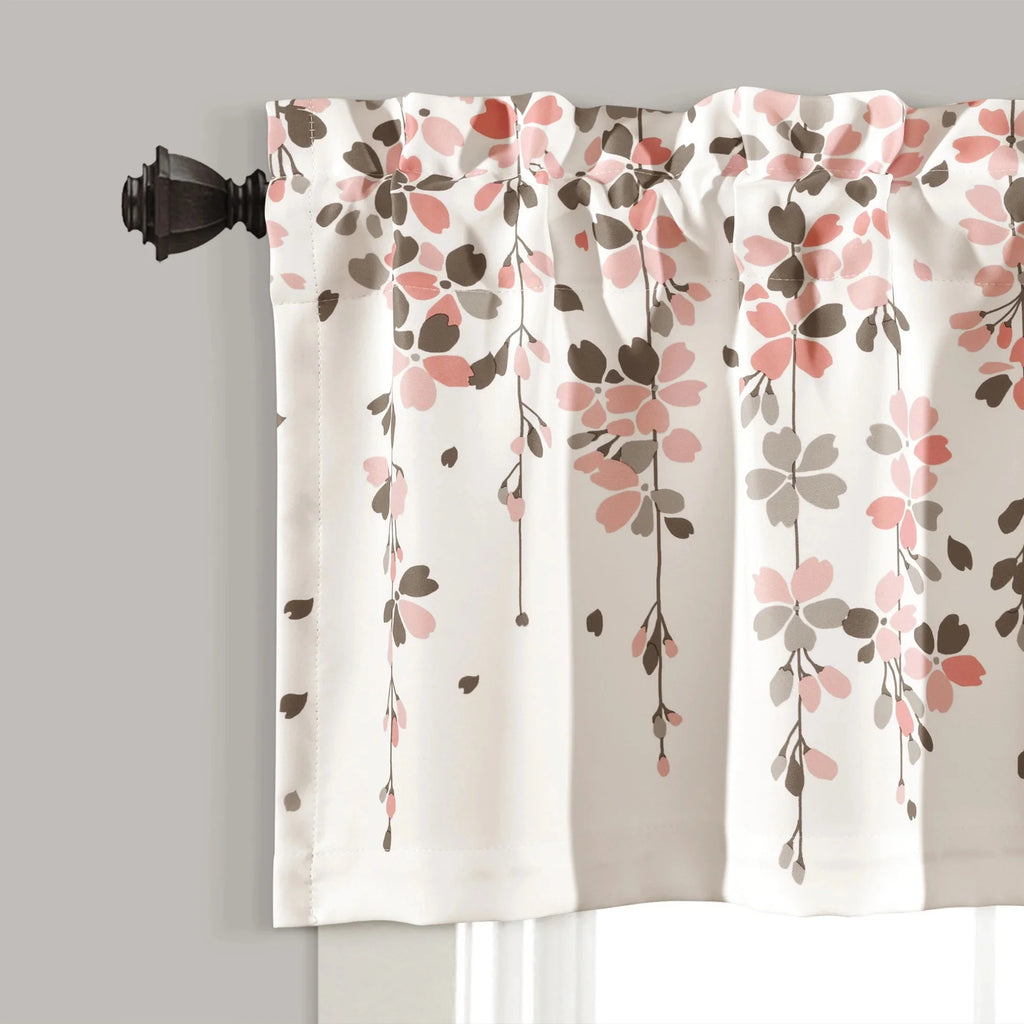 Floral Yellow Polyester Room Darkening Valance A99580