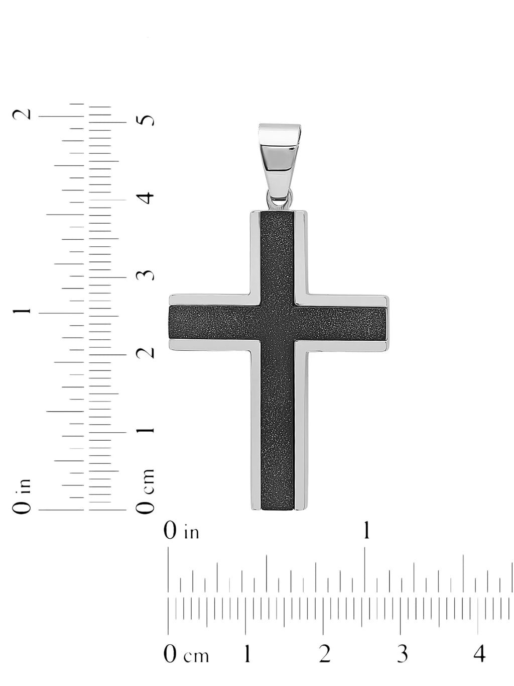 Stainless Steel Textured Cross Pendant Necklace K398