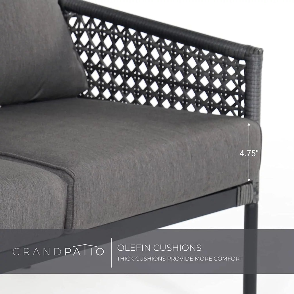 3-Piece All-Weather Wicker Sectional Sofa Set with Cushions L5684