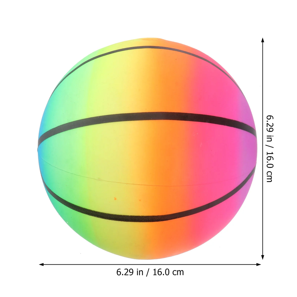 3 Pcs 16 CM Rainbow Balls Elastic PVC Beach Play Ball C405534