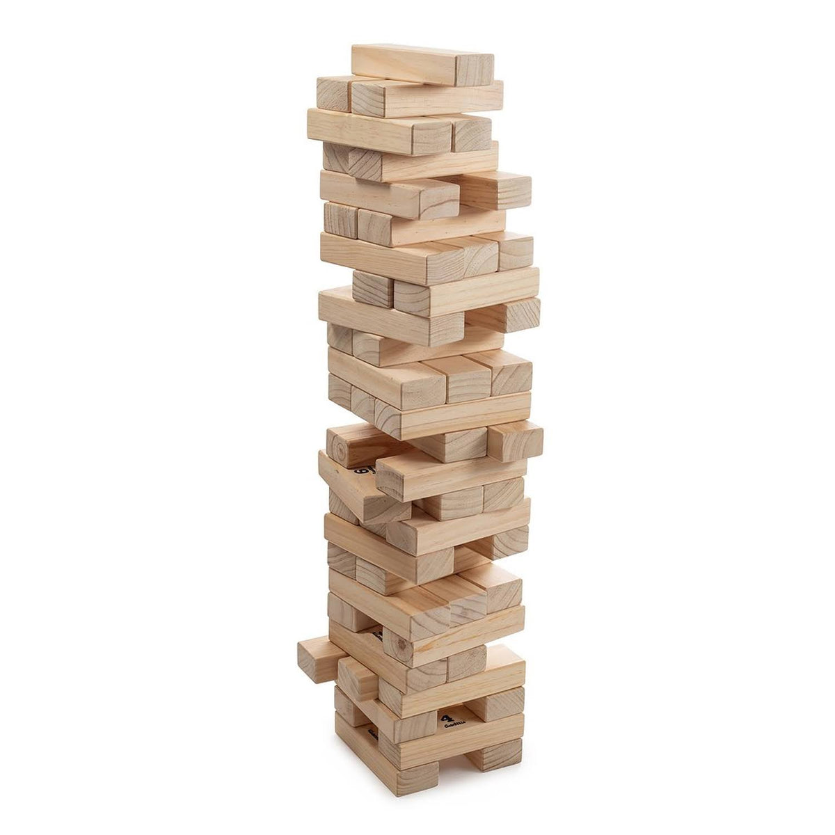 56 Pieces Pine Wood Tumbling Timber Blocks Floor Game with Carry Bag E51152
