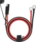 SAE Battery Connector 10AWG to Ring Terminal Harness with 15Amps Fuse 2 Pin Quick Disconnect 2FT Extension Cable Y93517