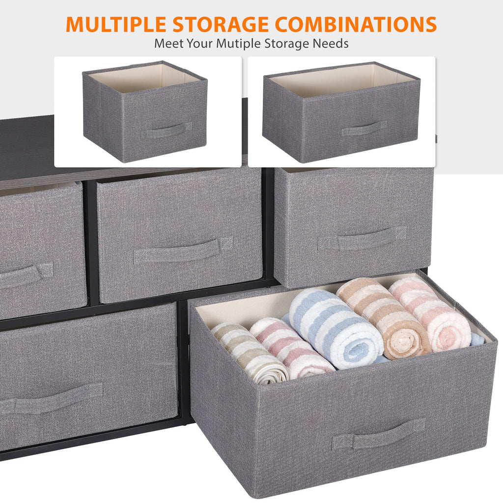 5 Drawers Fabric Dresser Storage Tower C136237